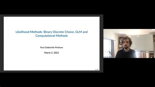 Lecture 9. Likelihood Methods 1: Discrete Choice, GLM and Computational Methods