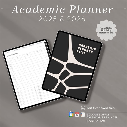 2025–2026 Digital Academic Planner | Student Planner for iPad | GoodNotes, College & School Planner