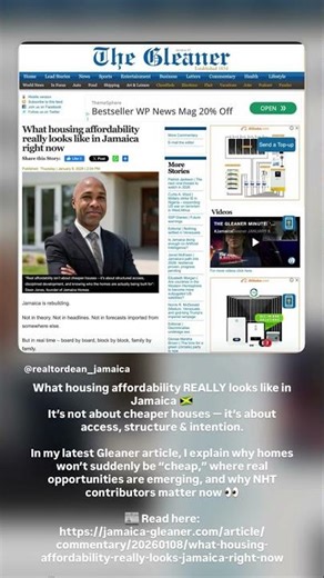 What housing affordability REALLY looks like in Jamaica 🇯🇲\nIt’s not about cheaper houses — it’s…