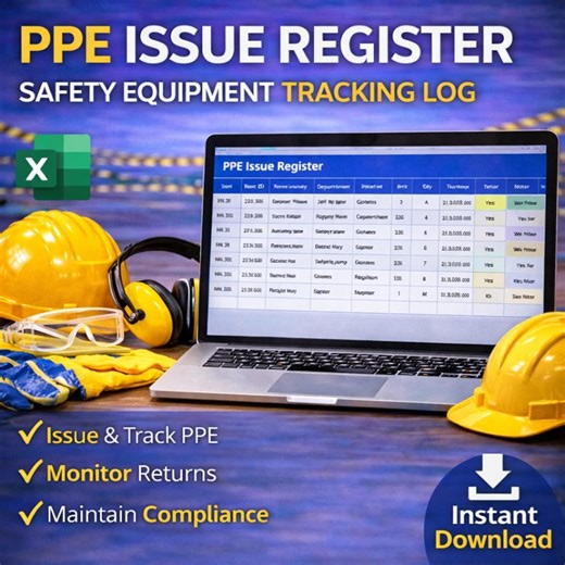 PPE Issue Register Spreadsheet | Safety Equipment Tracking Log (excel, Google Sheets) - Etsy UK
