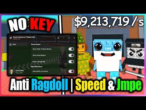 💸 Steal a Brainrot Script - SpeedBoost, JumpPower, Anti Ragdoll & More (NO KEY!!)