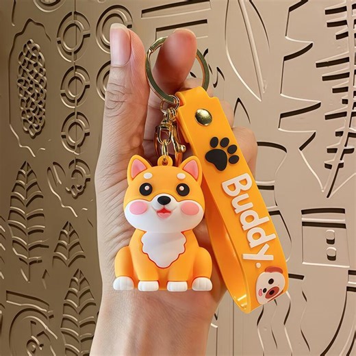 French Bulldog Keychain, Leather Lanyard, Hand-painted (custom Name) - Etsy