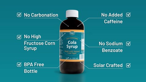 Caffeine Free, Non-Carbonated Cola Syrup with Pure Cane Sugar (No High Fructose Corn Syrup), 12 Oz.