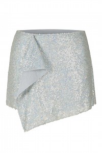 Angie Sequin Silver Mini Skirt - Etsy UK