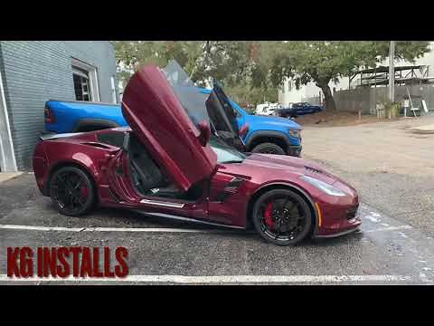 2019 C7 Grand Sport Corvette Vertical doors Inc lambo door conversion kit installation walk through