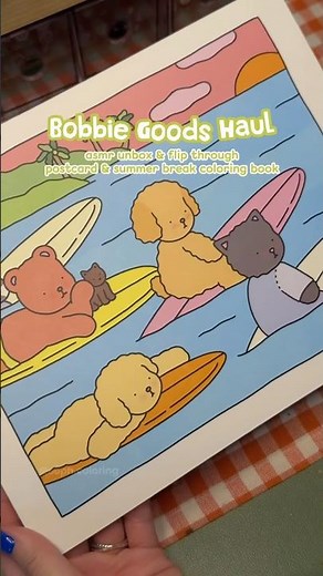 flip through NEW Bobbie Goods Summer Break & Postcard coloring book! 📚💌 #bobbiegoods #flipthrough