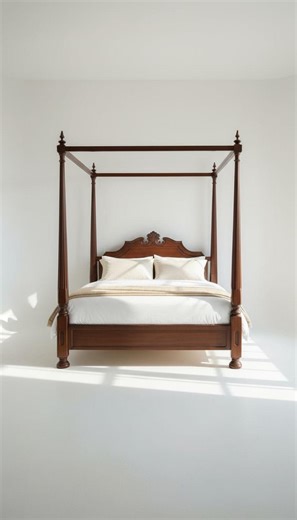 Solid Wood Canopy Bed | Hand-carved French Style Four Poster Frame - Etsy