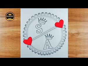 How to make S❤️A couple letter circle drawing||simple S+A letter drawing with pencil sketch art