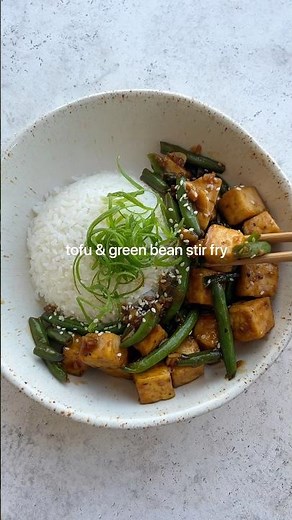 Tofu & green bean stir fry 😍