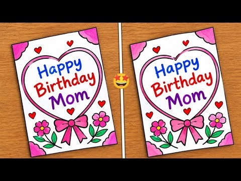 Mom Happy Birthday Card Making 💖 | Easy Birthday Greeting Card Ideas | Handmade Card Tutorial