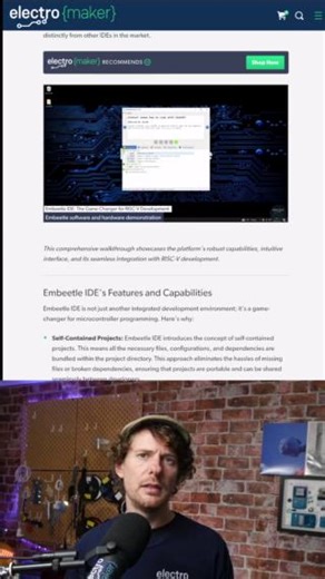 The Embeetle IDE is a purpose built #coding and debugging platform for working with #microcontrollers, including the 10 cent #RISCV wonder: the #ch32v003. See the Electromaker Educator video and blog post here: https://www.electromaker.io/blog/article/embeetle-ide-risc-v-development-redefined | Electromaker.io
