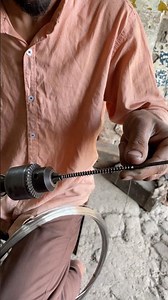The small spring ss wire on drill machine with by hand tools #youtubeshorts