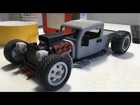 3D printed RC car / Hot rod / Drift car / Full build 1/24