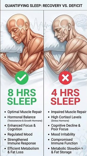 8 Hours vs 4 Hours Sleep 😱 What Lack of Sleep REALLY Does to Your Body!