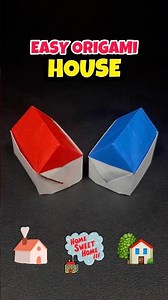 Origami Easy Paper House (Román Díaz) Craft Tutorial #paperhouse #origami #origamicraft #shorts