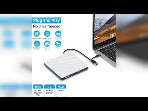 Review: External CD DVD Drive for Laptop, USB 3.0 USB C CD Burner DVD/CD ROM Drive Reader Exte...