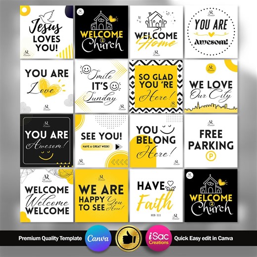 15 Modern Church Welcome Signs | Handheld Signs for Greeters | Church Pop Signs | Canva Editable Sign | Digitaldownload | Church Banner Sign - Etsy