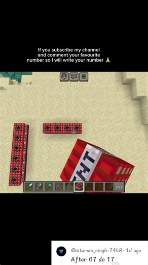 #Minecraft subscribe to my channel and I will write your favourite number