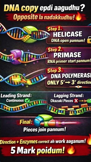 “DNA Replication 😳 Opposite Direction Secret Explained! 🔥”