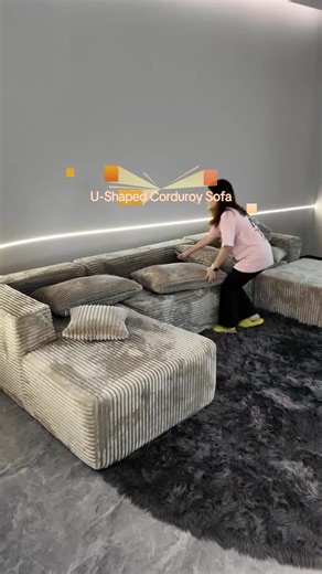 Boneless Corduroy Cloud Sofa - 3-Pack Delivery! 7 FREE Pillows   Modular U-Shaped, Movable Ottoman & Deep Seat - No Assembly #furniture #livingroomdecor #furnituredesign #homefurnishing #wayfaircouch #furnituregoals #customizablecomfort #blackfridayhomeheroes #couches #couchreview