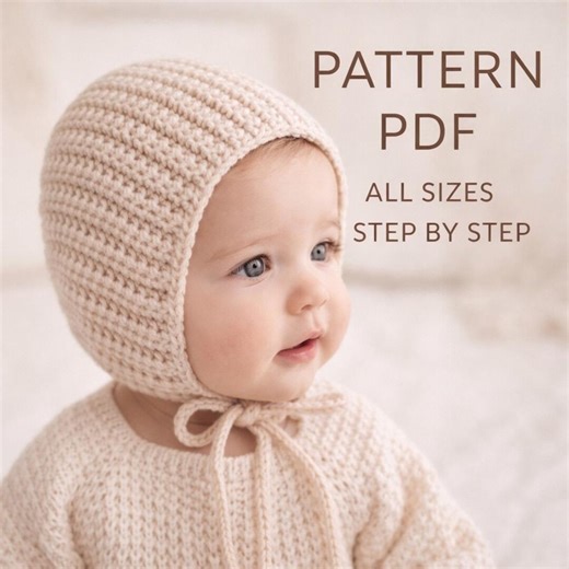 Crochet Bonnet Pattern PDF | Baby Hat Crochet Pattern | Newborn Toddler Bonnet | Crochet Baby Clothes Pattern | Easy Crochet Bonnet - Etsy