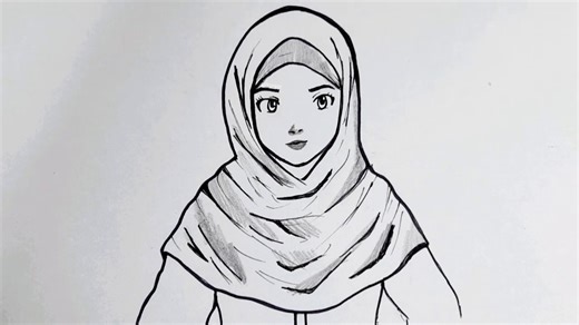 How to Draw a Girl Wearing Hijab | Easy Step-by-Step Sketch Tutorial
