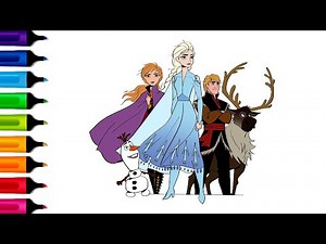 How to Draw and Color Frozen Characters | Elsa, Anna, Olaf & Kristoff