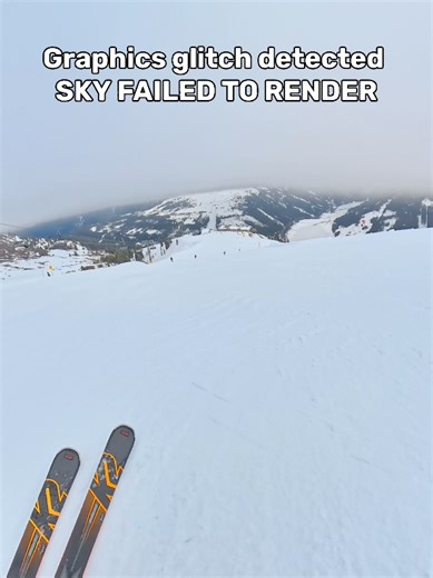 Sky render glitch ⛷️☁️🤣 Follow for more ski content 💙 #skitok #ski #skiing #snow #skifahren