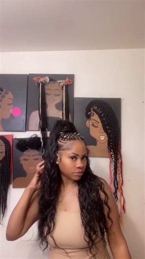 Stylish Fishbone Braids with Half Up Half Down Look