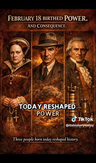 Historic Birthdays of February 18th February 18 didn’t just make history — it ignited revolutions in faith, electricity, and atomic power. Three birthdays. Three forces that reshaped the modern world. #February18 #ThisDayInHistory #HistoryTok #MaryI #AlessandroVolta #Oppenheimer