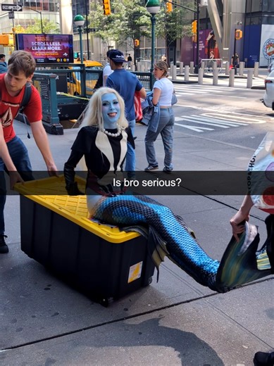 Darlings, if you haven't been carried on a storage container by your friends, are you really living? 👀 📽️ Wwfthackerphoto A big thank you to lindseylmill for helping us with the tail and to @astarte.creative for renting us the tail! Fresh color by @NYC •COLOR SPECIALIST• MIMI at @Sam Brocato Salon Top - Peter Pilotto archival top from @The RealReal Heels - @o2monde Makeup: @Mehron Makeup CreamBlend Stick in Pastel Blue @Blend Bunny Cosmetics x @Ellis_Atlantis Vol 1 and Gardens of Stars palette
