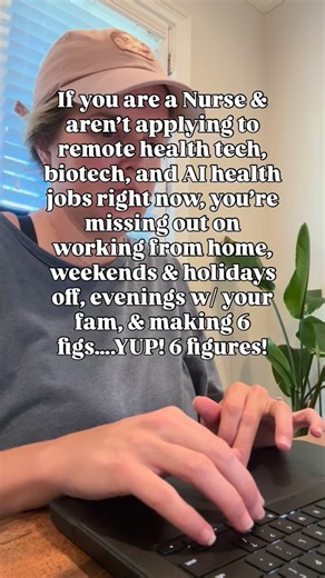 THIS IS MY MONEY DROP!!!!! 🤣😆 SOOOOO good this week! A BRAND NEW Remote job DROP just went live & omg I highlighted 6 fig AI remote nurse jobs, health tech remote jobs, biotech, and more!!! SO GOOD! And JUST FYI - when you look for the RIGHT remote jobs, you won’t take a pay-cut cut. Do you feel like you’re struggling to pursue a nurse job because you don’t have time and don’t know where to look? I got you’ How about some Health Tech & Biotech Companies Hiring Nurses Remotely - including tradi