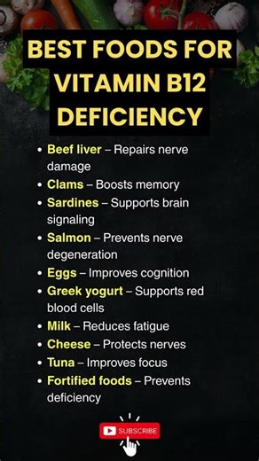 10 Best FOODS for Vitamin B12 Deficiency