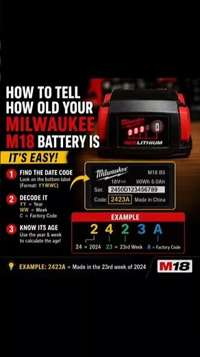 how to tell how old a Milwaukee Battery is #milwaukee #tools #diy
