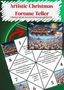 Printable Holiday Cootie Catcher | Christmas Game for Kids | Santa & Reindeer Fortune Teller - Etsy