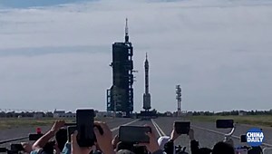 4.8K views · 395 reactions | China launched its seventh manned spaceflight on Thursday morning, sending three astronauts to the core module of its permanent space station. #ShenzhouXII (China Daily) https://bit.ly/3vvHimD | Sci Hub China | Facebook