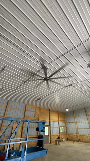 Take control of your comfort in your shop or home with the touch of a button-experience the convenience of a remote-controlled, smart ceiling fan, installed by Haley Electric! 😎 #smartceilingfan #staycool #homeimprovement | Haley Electric