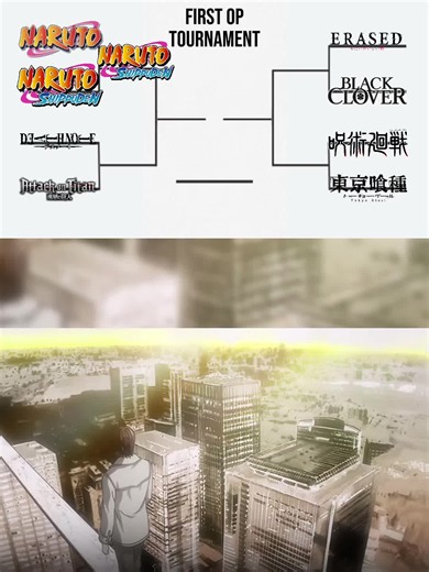First op tournament | Round 2: The world vs Guren no Yumiya #anime #tournament #opening #deathnote #aot