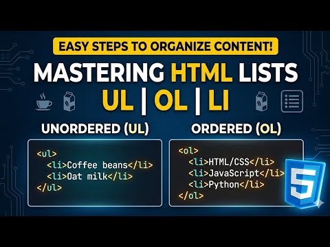 How to Create a List in HTML ( Tutorial & Code Examples ) ‪@webdesign12_04‬