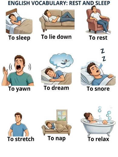 Sleep & Relaxation Vocabulary | Daily English Words 😴 #EnglishVocabulary #LearnEnglish #DailyEnglish