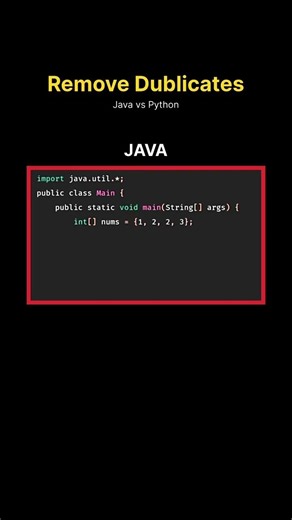 Remove duplicate Java vs Python #algorithms #coding #codingbat #java #python