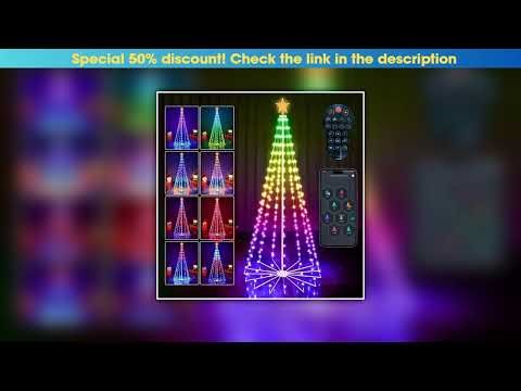 Flash Sale 2.1M Smart Lighted RGB Christmas Tree APP & Remote Control Star Topper Outdoor DIY APP C