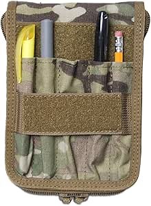 Tactical Notebook Covers Canadian Field Message Pad Cover System | with Utility Strap on Front | Fits 6.75” x 4.5” Notepad for Canadian Forces FMP | Durable Tactical Organizer (Multicam)