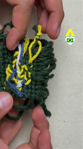 #shorts Broche Brasil do Brasil em macramê com o fio Macramê