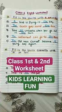Class 1st & 2nd English Worksheet #shortvideo #shorts ‪@kidslearningfun2013‬