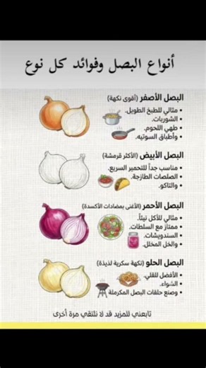 انواع البصل وفوائد كل نوع