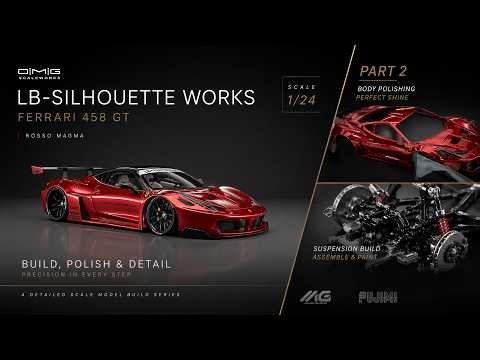 LB-Silhouette WORKS Ferrari 458 GT | Fujimi | 1/24 | Scale Model Building | Part 2