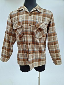 Vintage 1980-70s Pendleton Classic Plaid Wool Board, Loop Collar Shirt: Rugged Outdoors, Rustic - Etsy