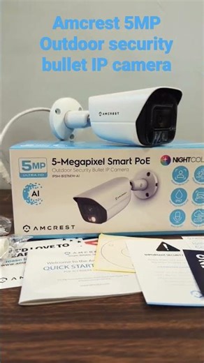 Amcrest 5MP smart POE outdoor security bullet IP camera #amcrest #security #camera
