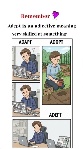 Learn adopt adapt adept | Exams | Confusing Word Series